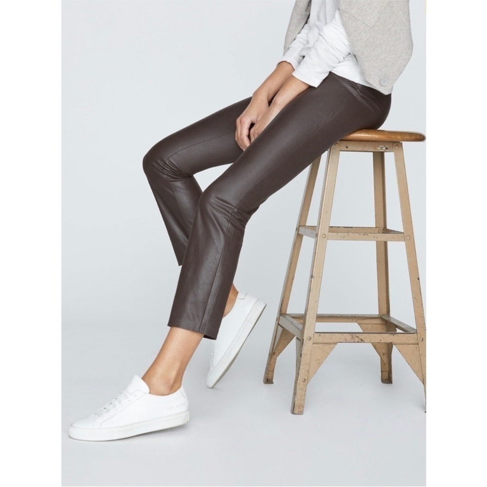 Brochu Walker Brown Juniper Cropped Faux Leather Pants Sz XS